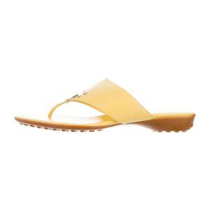 Tod's Yellow Leather Thong Sandals, Size 7.5